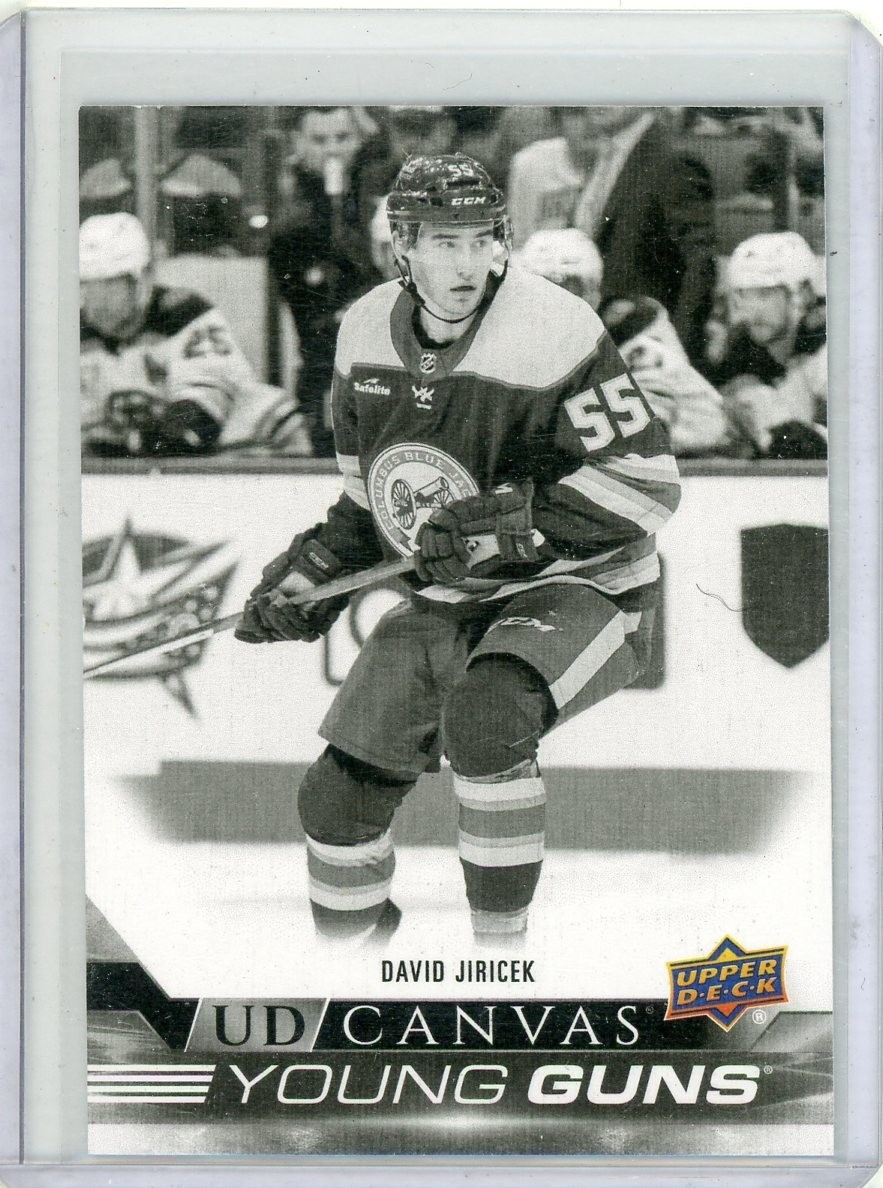 2022-23 Upper Deck Young Guns UD Canvas Black and White #C227 David Jiricek RC