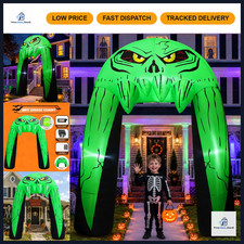 10FT Halloween Inflatable Archway - Outdoor Yard Decor, LED Monster Mouth for Pa