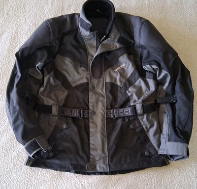 Men's Vintage Vanucci 3 Layer Motorcycle Riding Jacket Black Size 2xl