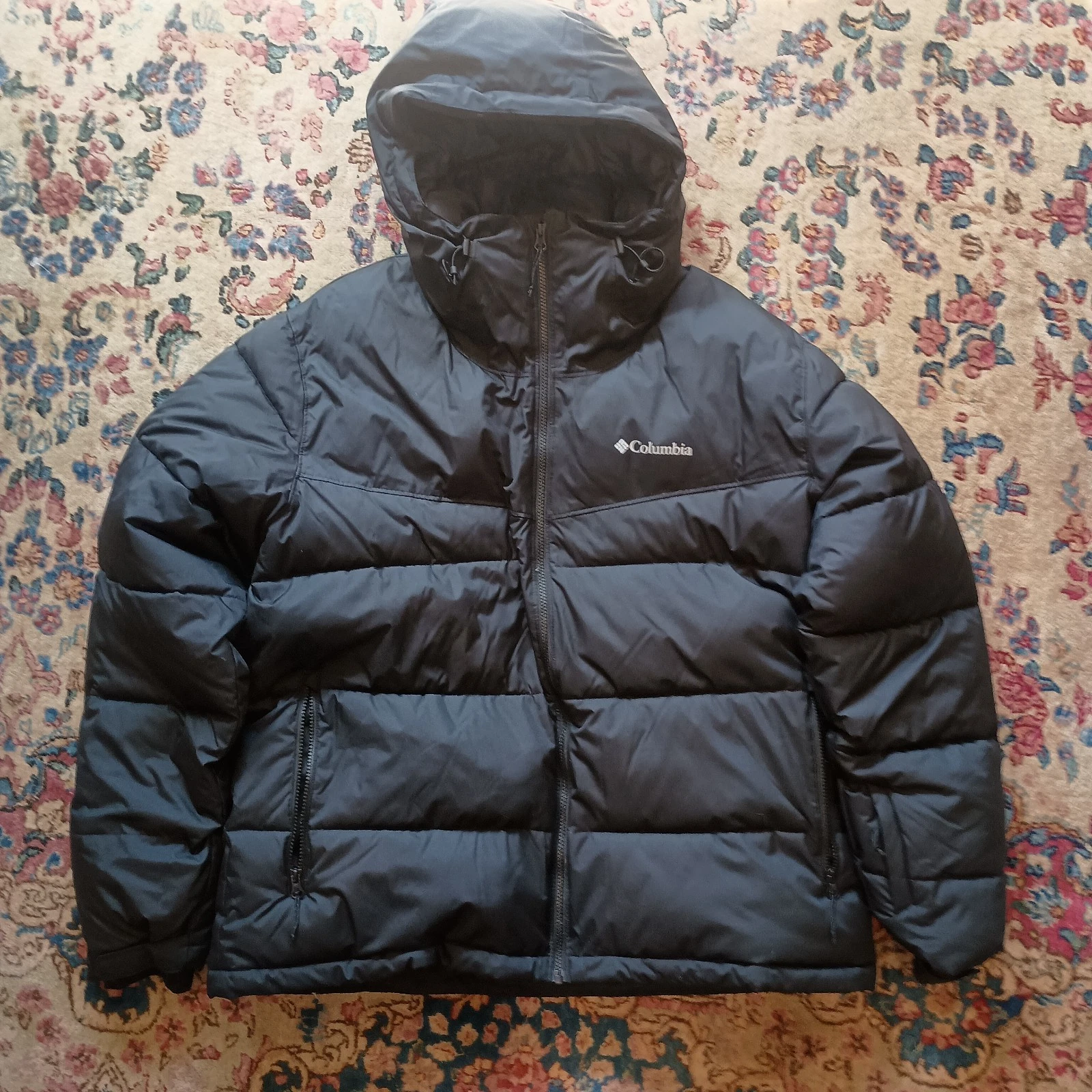 Mens COLUMBIA Mid Length Pike Lake Omni Heat Hooded Max Warmth Parka Sz XL Black