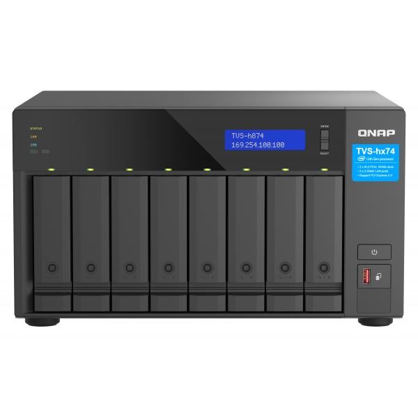 QNAP TVS-h874 NAS Tower Intel® Core™ i7 32 GB DDR4 0 TB QuTS hero Nero (8-bay Qu