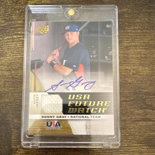 Upper Deck 2009 USA Future Watch Game Used Jersey Auto Sonny Gray 523/799 Rookie