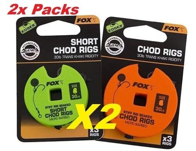 2X Fox Edges Arma Point Pre Tied Ready Rig Stiff Barbless Chod Rigs