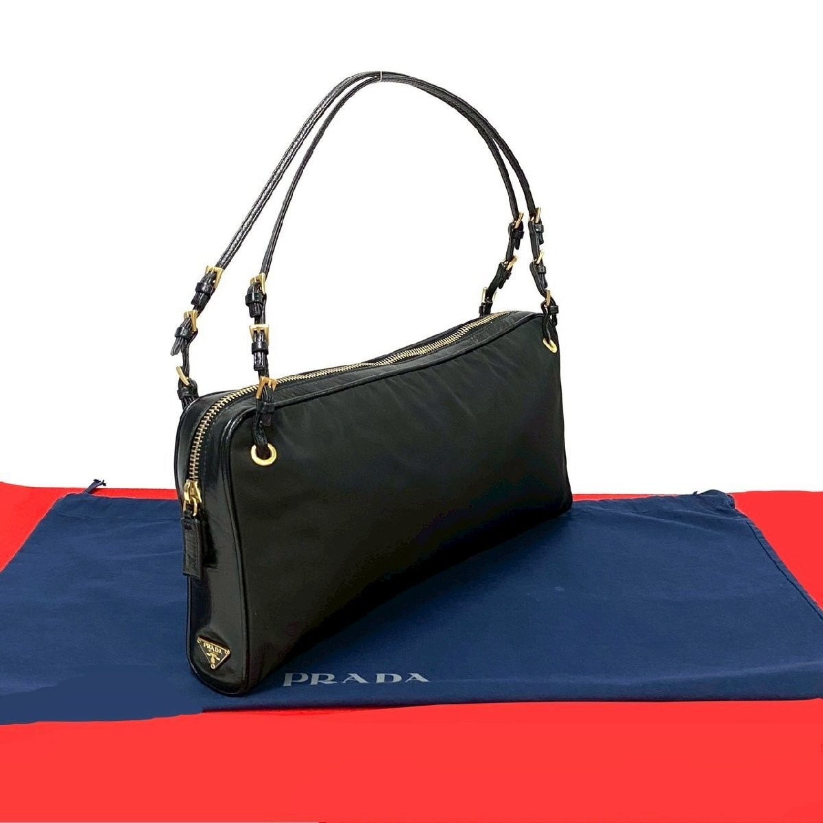 Prada Black Leather & Nylon Mini Shoulder Bag 06236