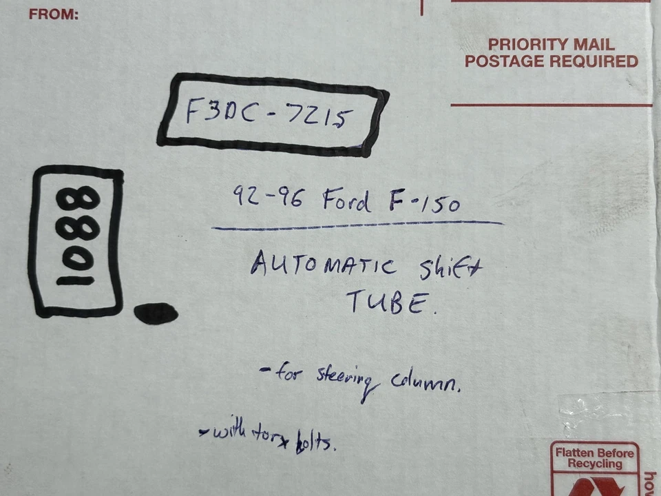 92-96 Ford F-150 - Columna de dirección TUBO DE CAMBIO AUTOMÁTICO palanca palanca cambio F3DC-7215 Foto 2 de 4