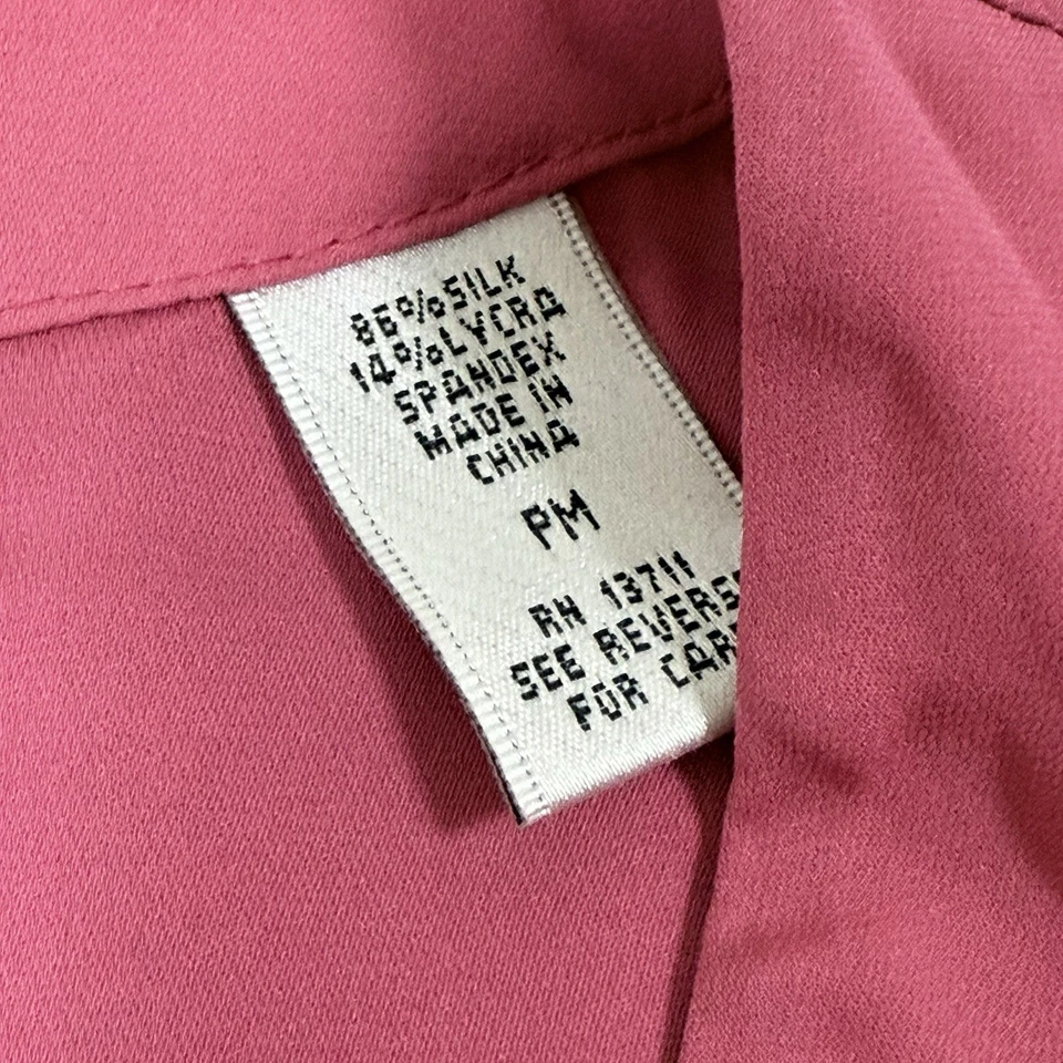 Camisa para mujer Valerie Stevens Petites elástica mangas 3/4 talla PM mediana rosa nueva con etiquetas Foto 4 de 4