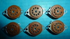 6 Cinch 9-Pin Noval Tube Sockets NOS