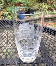 HEISEY  #4052 NATIONAL 10 OUNCE SODA  WITH TALLY HO ETCH ETCH