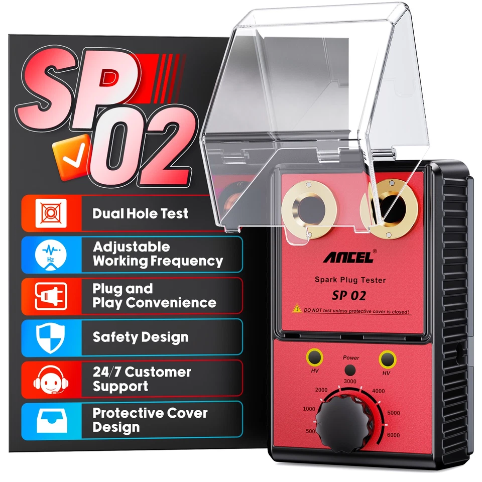 Probador de bujías Herramienta de diagnóstico de doble orificio 12V gasolina coche analizador de encendido Foto 2 de 4