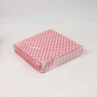 Paterson WG01008 12''x 12'' Grease-Resistant Food Wrap - Red Check (5000/CT) New