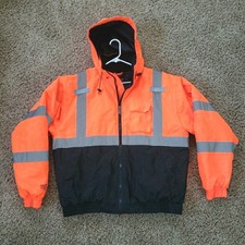 Tingley Hi-Viz Orange Men's 3XL Quilt Lined Class 3 Coat w/ Hood Safety CLEAN