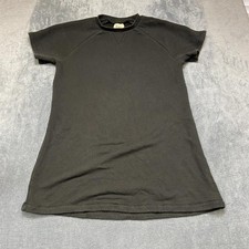 Madewell MWL Airyterry Sweatshirt Tee Dress Womens Large Black Cotton Oversized