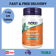 NOW Supplements, Copper Glycinate with 3Mg Albion Copper, Promotes Structural He