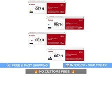 Genuine Canon 067H High Yield Toner Cartridge Set BK, C, M,Y No Extra Charges  