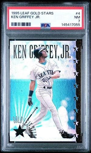 1995 LEAF KEN GRIFFEY JR GOLD STARS INSERT SP CARD #/10,000 *GRADED PSA NM 7!