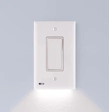 SnapPower SwitchLight 1-Gang Rocker Wall Plate White S1SW-KWH-SP20-2 #E1
