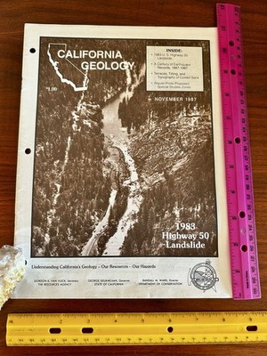 1987 California Geology Magazine Mines Hwy 50 Landslide Earthquake Topography
