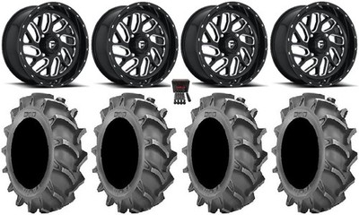 Fuel Triton Black 18'' Wheels 33x8 (4ply) BKT 171 Tires Polaris RZR Turbo S/RS1