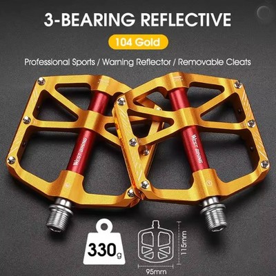 WEST BIKING MTB Pedale 3-Lager CNC Alu rutschfest leicht für Rennrad & BMX