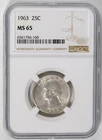 1963 Washington Quarter MS65 NGC Brown Label