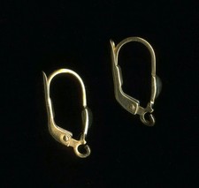 14K 1.09 Gram Solid Yellow Gold Leverback Earring Findings Replacement Set VU