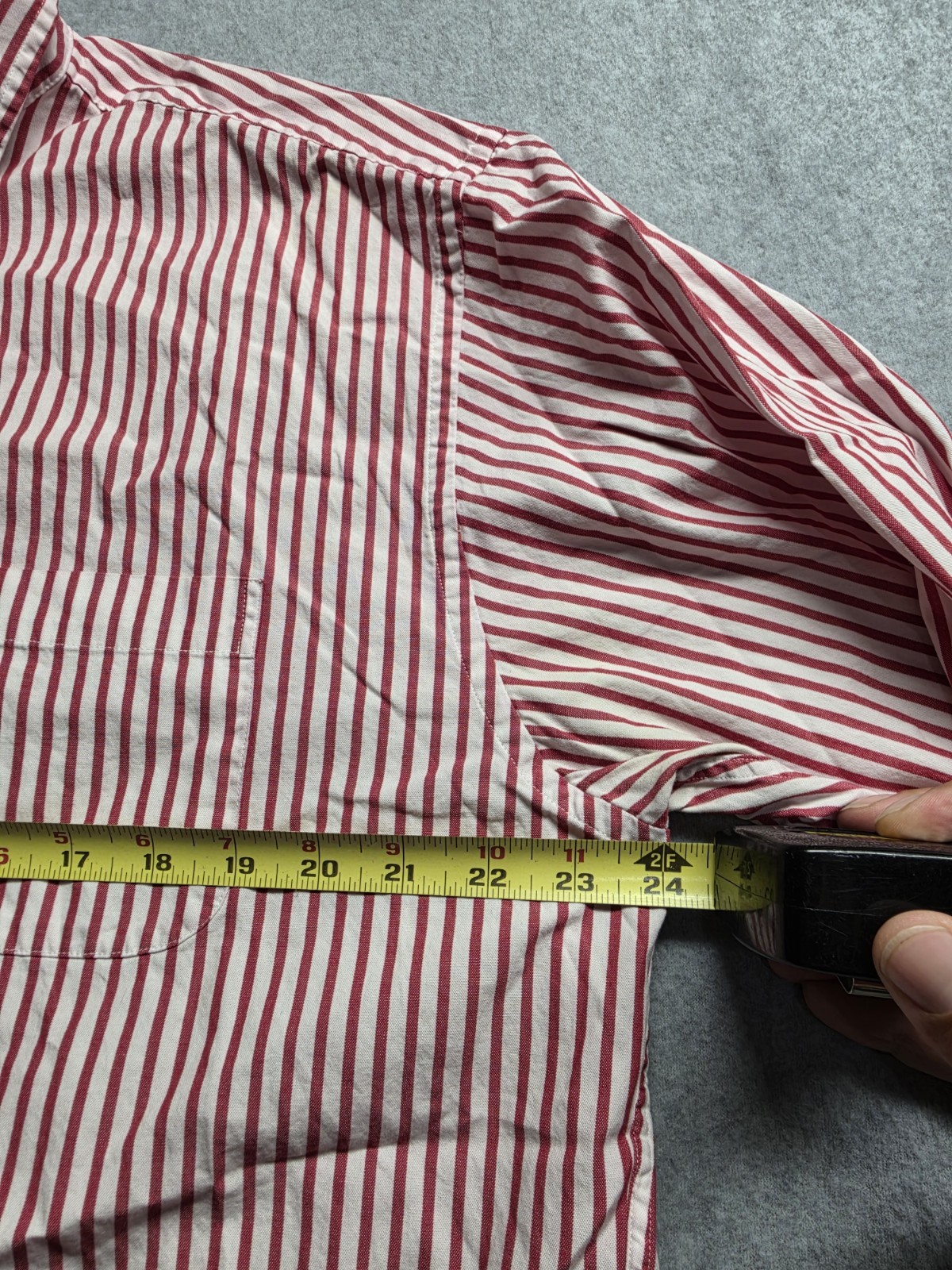 Men's Brooks Brothers The Original Polo Shirt Red Sear Sucker Cotton Size Large image 5