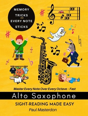 Altsaxophon Sehen leicht gemacht Cartoon Note Helden Farblogik & Gedächtnis-Hacks