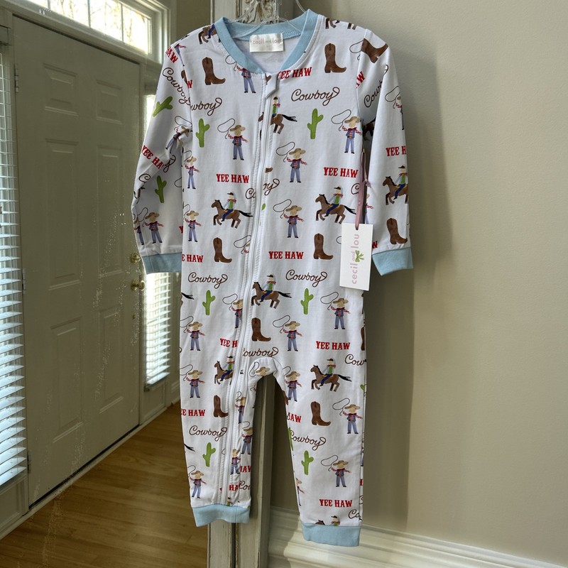 Cecil and Lou Unisex Cowboy Outfit/Sleeper NWT 3t