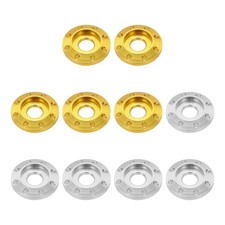 M6 Aluminum Eight Holes Washer, Aluminum Alloy Washer(Pack of 10, Gold/Silver)