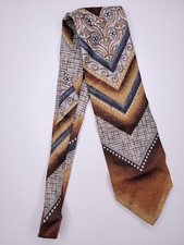 Lee Newman Pavone Mens Formal Necktie 58"Lx3.75"W Brown/Gray Neck Tie