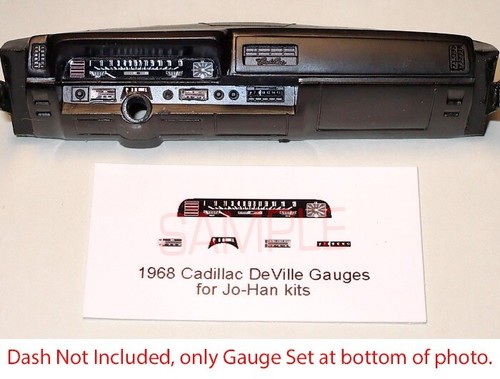 1968 CADILLAC COUPE DeVILLE & CONVERTIBLE GAUGE FACES - 1/25 scale JOHAN—READ
