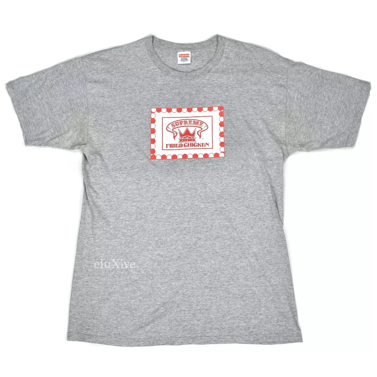 Supreme NY Crown Fried Chicken Logo Cotton T-Shirt Gray Men's L