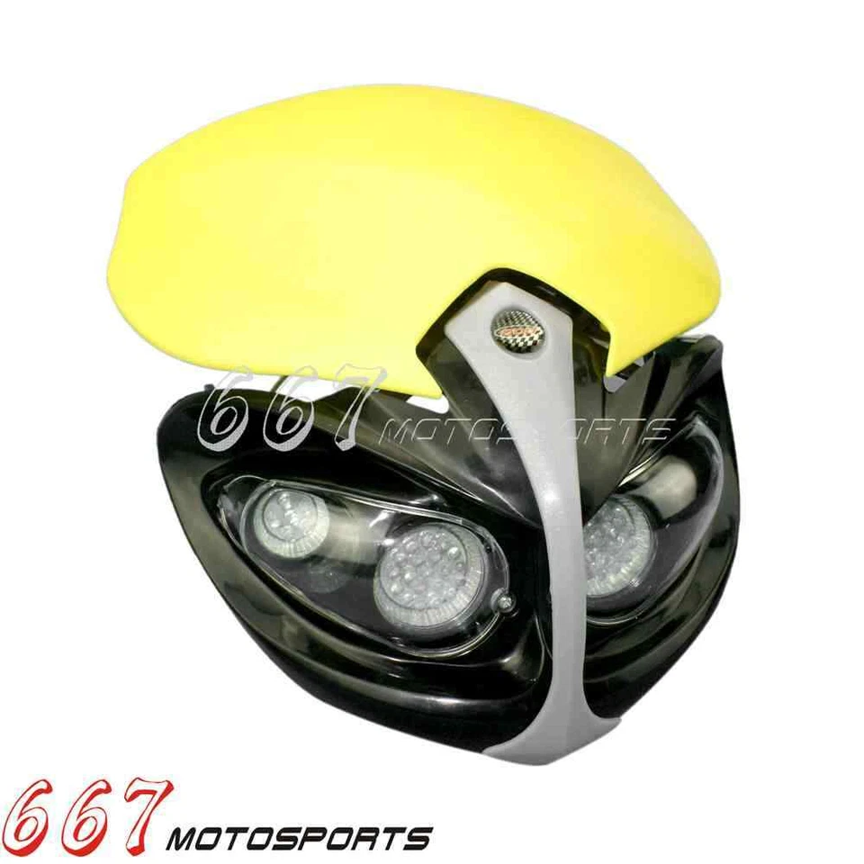 12V Dirt Bike LED Headlight W/ Fairing For Suzuki DRZ RMZ RM 125 200 250 350 400 - Image 2 of 4