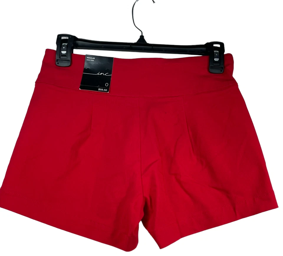 Pantalones Cortos International Concepts Mujer Talla 0 Rojo Pull On Elástico 2 Bolsillos Nuevos Foto 2 de 4