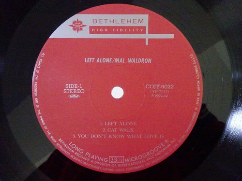 Mal Waldron Left Alone Bethlehem Records COJY-9022 Japan VINYL LP OBI - Picture 3 of 3