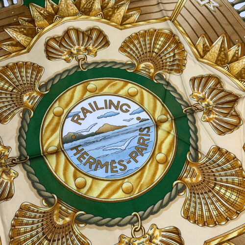$550 Hermes Paris Scarf Silk Carre 90cm 35" Nautical Naval Ship Compass Rope - Picture 2 of 16