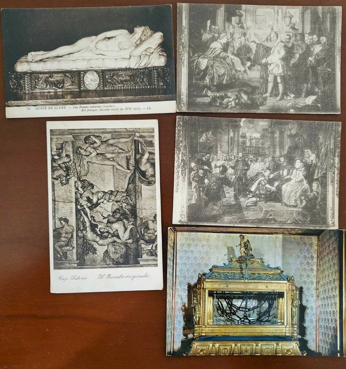 5 OLD POST CARDS, 