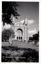 POSTCARD RPPC ST. BONNIFACE CATHEDRAL MINNESOTA