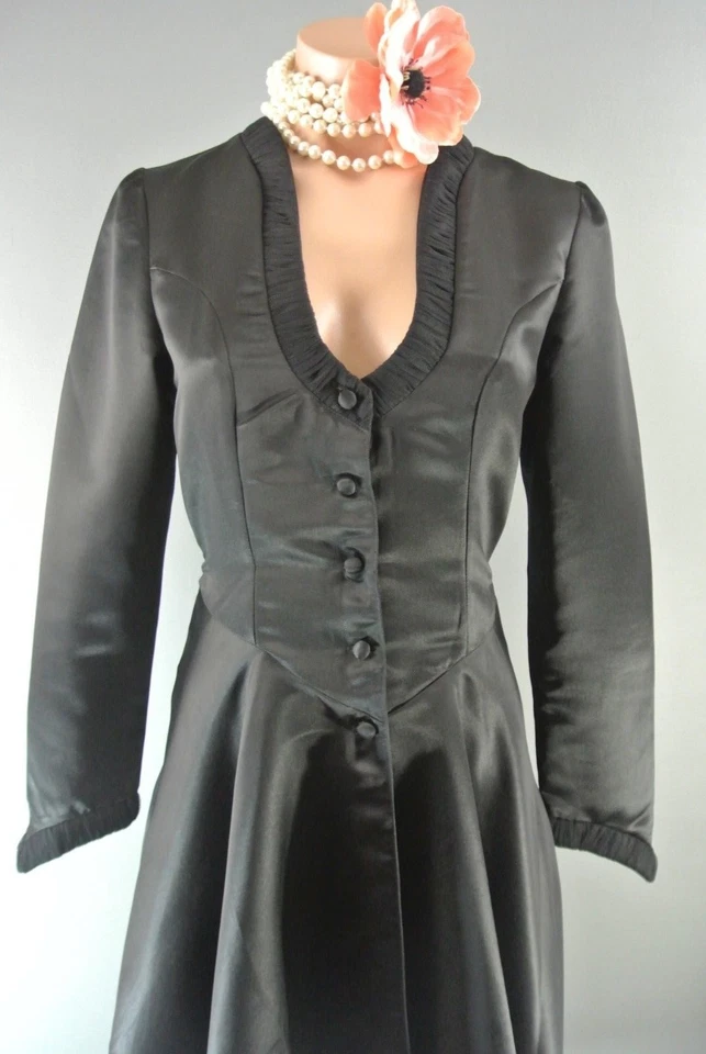 Chaqueta Negra Nataya S Victoriana Steampunk Formal De Colección Inspirada Satén Sólida  Foto 2 de 4