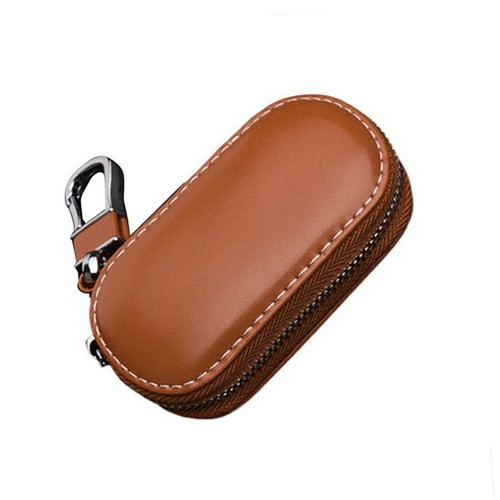 Leather Car Remote Key Zipper Bag Auto Remote Protection Cover Auto Accessories - Picture 6 of 24