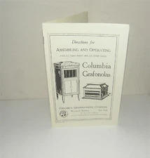 Columbia Grafonola Phonograph Gramophone Instruction Manual Reproduction