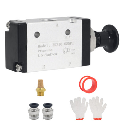 1pc 3R210-08 3 Ways 2 Position 1/4'' Hand Lever Control Pneumatic Air Valve