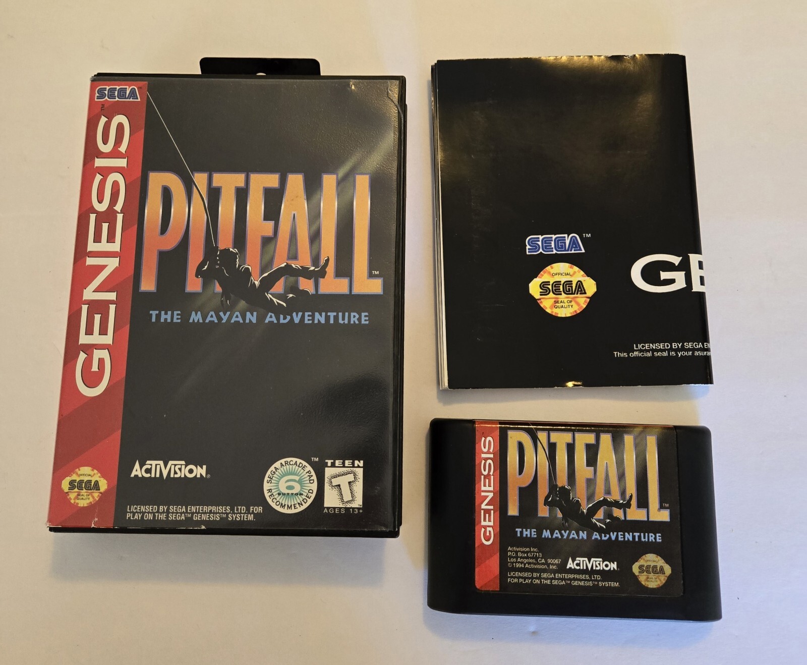 PITFALL: MAYAN ADVENTURE Sega Genesis With Poster Authentic! Tested