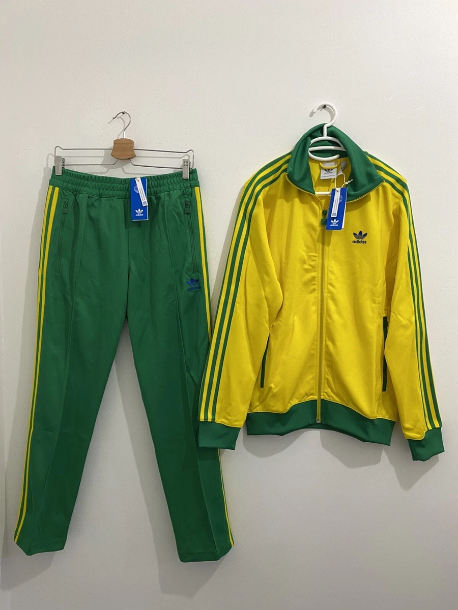 Arte Encantador Baño Adidas Originals Beckenbauer Tracksuit Yellow Green Bold Blue Size L | eBay