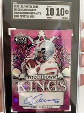 2022 leaf metal draft Touchdown Kings chris olave autograph Crystal Pink 6/10