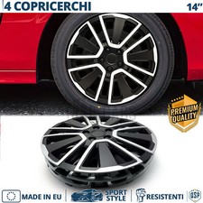 4 Copricerchi per Alfa Romeo 145 14'' Coppette 15 Razze Silver Nere MADE in EU