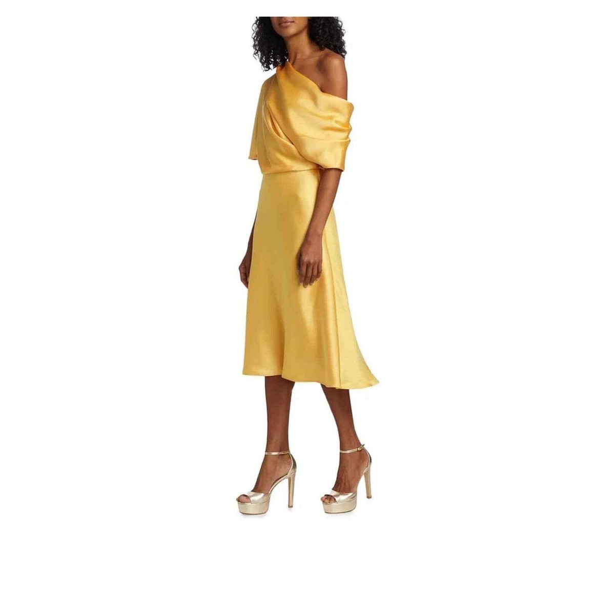 Amsale Draped Satin One-Shoulder Dress. size 2 | eBay