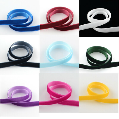 1-10 Meter Samtband Samtborte Velvet Polyester Nahtband Samt 10-38mm