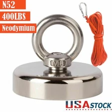 400LBS Fishing Magnets N52 Neodymium Strong Pull Force/Optional 10M Rope