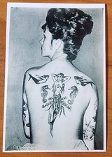 Bernard Kobel Traditional Tattoo Photo B W Vintage Tattooed Woman Back Mermaid